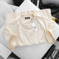 Áo thun cotton màu kem trơn (Mẫu 36)