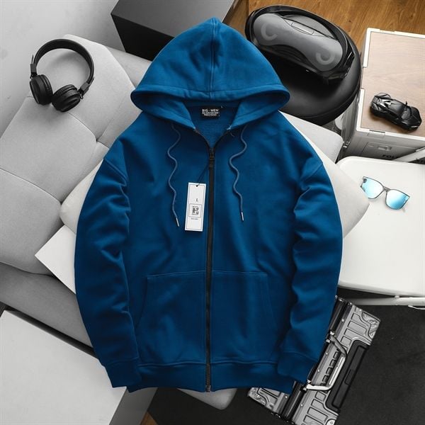 Áo khoác vải nỉ trơn big size nam 90-140kg (Mẫu 2)