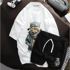 [Big Men] Set bộ cotton bigsize nam thời trang cỡ đại < 140kg - in mèo SM