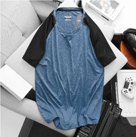 Áo thun thể thao big size nam vải thun đốm phối tay thời trang (Mẫu 4)