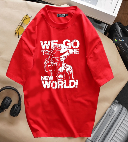 [ Big Men] Áo thun cotton thời trang bigsize nam in hình Luffy siêu ngầu < 140kg