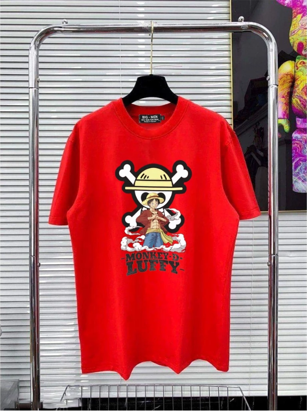 [ Big Men] Áo thun cotton thời trang bigsize nam in hình Luffy siêu ngầu < 140kg