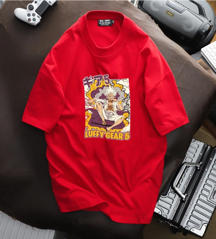 [ Big Men] Áo thun cotton thời trang bigsize nam in hình Luffy siêu ngầu < 140kg