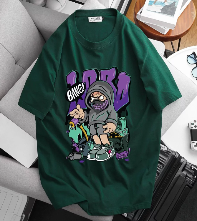 Áo thun cotton in hình ngộ nghĩnh thời trang bigsize nam cỡ đại < 140kg