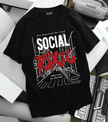 Áo thun big size nam vải cotton in chữ Toxic thời trang < 140kg