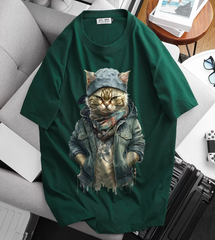 Áo thun big size nam vải cotton thời trang bigsize nam cỡ đại < 140kg - in mèo SM