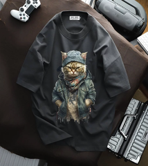 Áo thun big size nam vải cotton thời trang bigsize nam cỡ đại < 140kg - in mèo SM