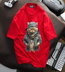 Áo thun big size nam vải cotton thời trang bigsize nam cỡ đại < 140kg - in mèo SM