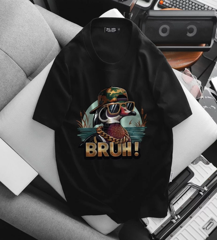 [Big Men] Áo thun cotton in hình vịt bruh đẹp thời trang cỡ đại bigsize nam < 140kg
