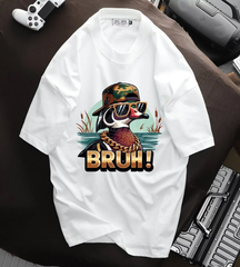 [Big Men] Áo thun cotton in hình vịt bruh đẹp thời trang cỡ đại bigsize nam < 140kg