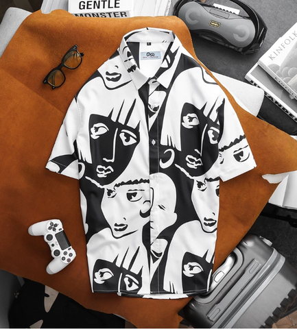 SALE 99K - Áo sơ mi tay ngắn họa tiết thời trang unisex 50-130kg(mẫu 8)