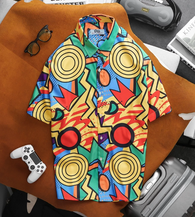 SALE 99K - Áo sơ mi tay ngắn họa tiết thời trang unisex 50-130kg(mẫu 8)