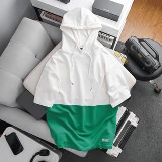 Áo hoodie big size tay ngắn phối màu siêu độc (Mẫu 4)