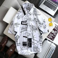 SALE 99K- ÁO SƠ MI NAM BIG SIZE tay ngắn họa tiết - Thước kẻ (mẫu 11)