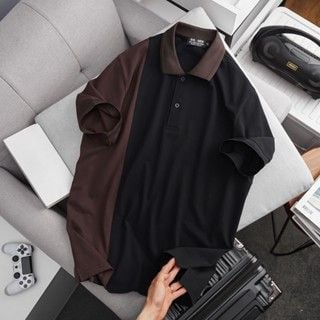 Áo thun polo phối sọc 2 màu bigsize nam (mẫu 20)