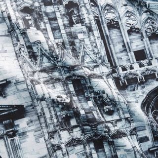 SALE  149K - Áo sơ mi cổ đăng tông họa tiết thời trang lâu đài (mẫu 7)