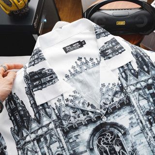 SALE  149K - Áo sơ mi cổ đăng tông họa tiết thời trang lâu đài (mẫu 7)