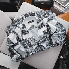 SALE  149K - Áo sơ mi cổ đăng tông họa tiết thời trang lâu đài (mẫu 7)