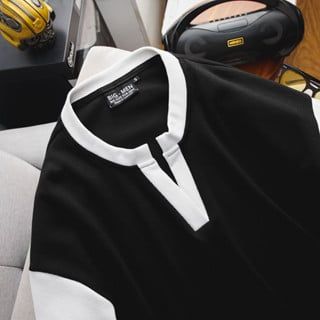 Set bộ quần áo nam big size phối màu thời trang vải cotton gân (Mẫu 4)