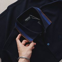 Áo thun polo phối sọc 2 màu bigsize nam (mẫu 20)