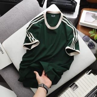 Áo thun cotton sọc vai thời trang cỡ đại (Mẫu 7)