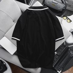 Áo thun cài nút phối trắng đen big size cotton 4 chiều form unisex (Mẫu 3)