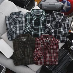 Áo sơ mi tay dài vải caro thời trang phối túi MẪU 2 (Mẫu 7)