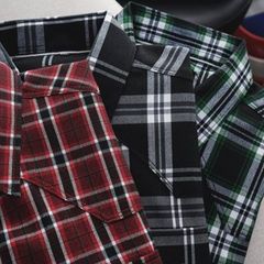 Áo sơ mi tay dài vải caro thời trang phối túi MẪU 2 (Mẫu 7)