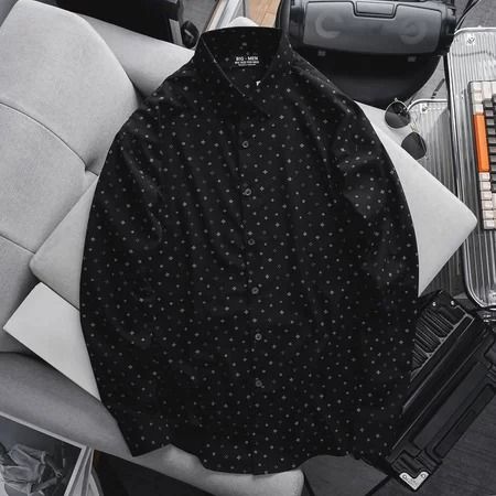 Áo sơ mi tay dài họa tiết vải lụa cao cấp thời trang (Mẫu 8)