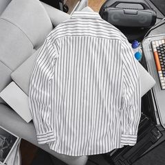 Áo sơ mi tay dài sọc dọc thời trang vải lụa QC cao cấp bigsize nam < 140kg
