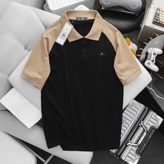 Áo thun polo raplan thêu họa tiết chất cotton 2 chiều 100% big size 85-130kg