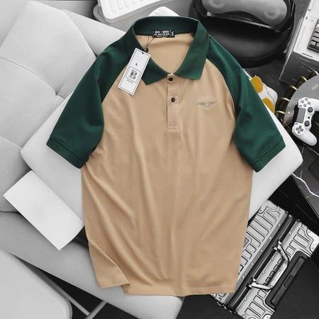 Áo thun polo raplan thêu họa tiết chất cotton 2 chiều 100% big size 85-130kg