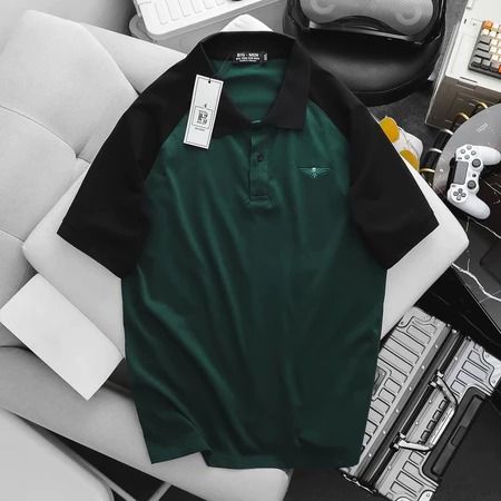 Áo thun polo raplan thêu họa tiết chất cotton 2 chiều 100% big size 85-130kg
