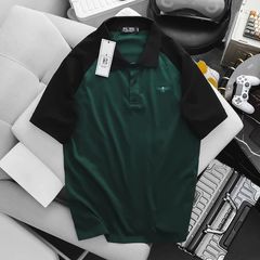 Áo thun polo raplan thêu họa tiết chất cotton 2 chiều 100% big size 85-130kg