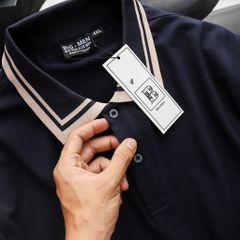 Áo thun polo big size phối bo cổ be 2 sọc (mẫu 54)