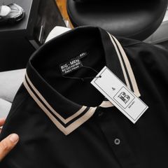 Áo thun polo big size phối bo cổ be 2 sọc (mẫu 54)