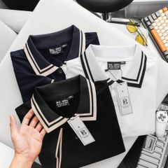 Áo thun polo big size phối bo cổ be 2 sọc (mẫu 54)