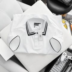 Áo thun polo big size phối bo cổ be 2 sọc (mẫu 54)