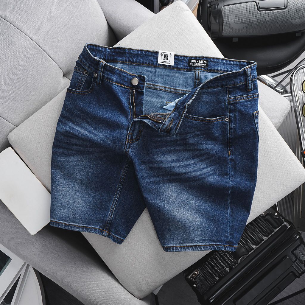 Quần short jean tông xanh trơn thời trang bigsize 266 276 430 (Mẫu 10)