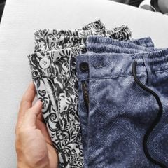 Quần short kaki lưng thun họa tiết thời trang (Mẫu 6)