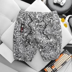 Quần short kaki lưng thun họa tiết thời trang (Mẫu 6)