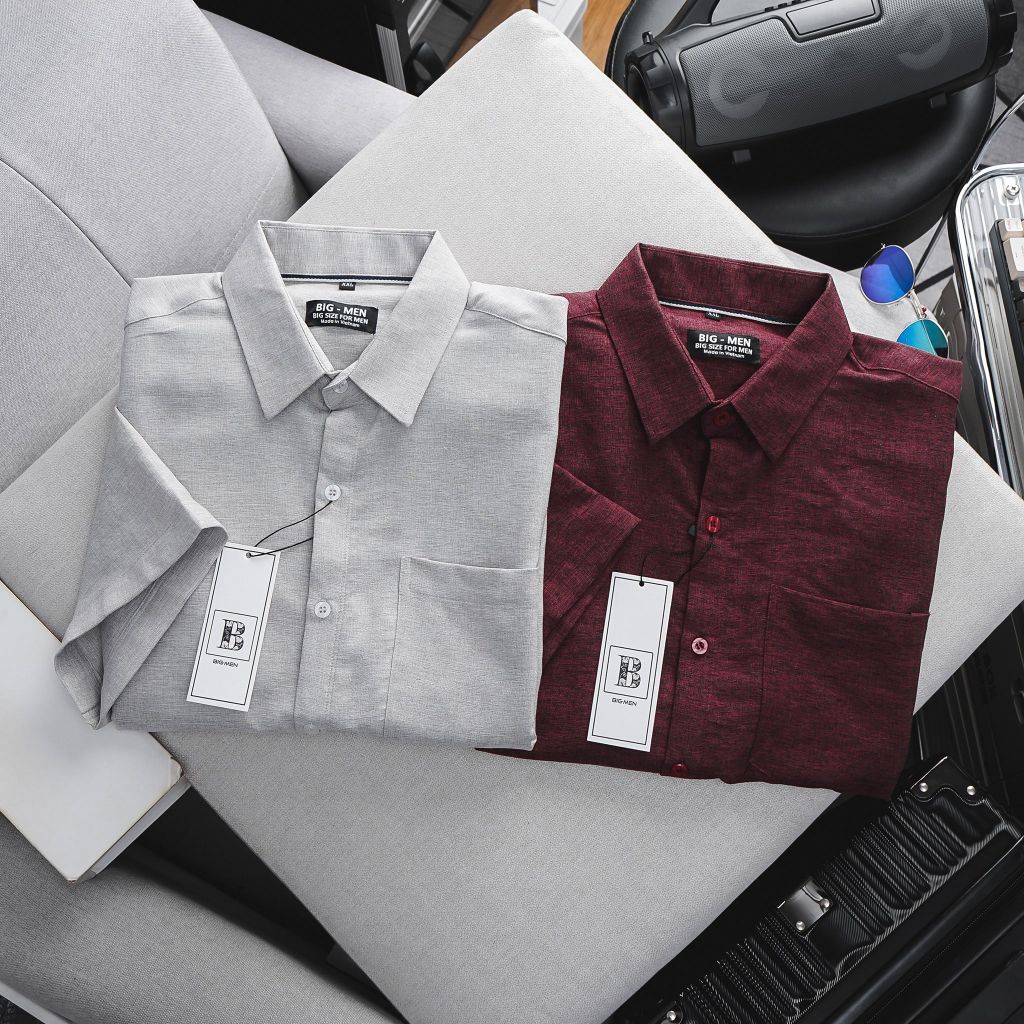 Áo sơ mi tay ngắn có túi vải xô đũi (Mẫu 11)