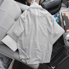 Áo sơ mi tay ngắn có túi vải xô đũi (Mẫu 11)