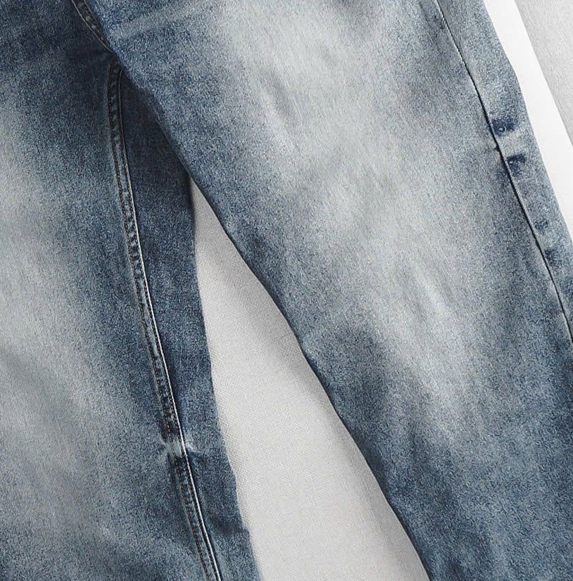 Quần jean dài màu xanh form ống suông thời trang cỡ đại bigsize nam < 140kg - Mã 195