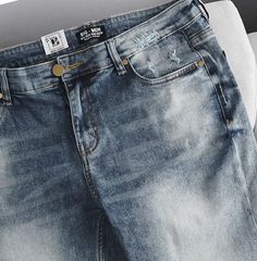 Quần jean dài màu xanh form ống suông thời trang cỡ đại bigsize nam < 140kg - Mã 195