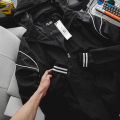 Áo khoác dù viền lai form big size nón có thể tháo rời - 85-130kg