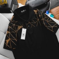 Áo thun polo big size vải cotton co giãn in lụa vai 85-130kg - Mẫu 63