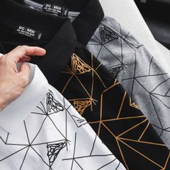 Áo thun polo big size vải cotton co giãn in lụa vai 85-130kg - Mẫu 63