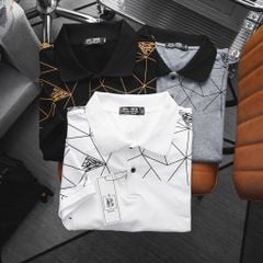 Áo thun polo big size vải cotton co giãn in lụa vai 85-130kg - Mẫu 63