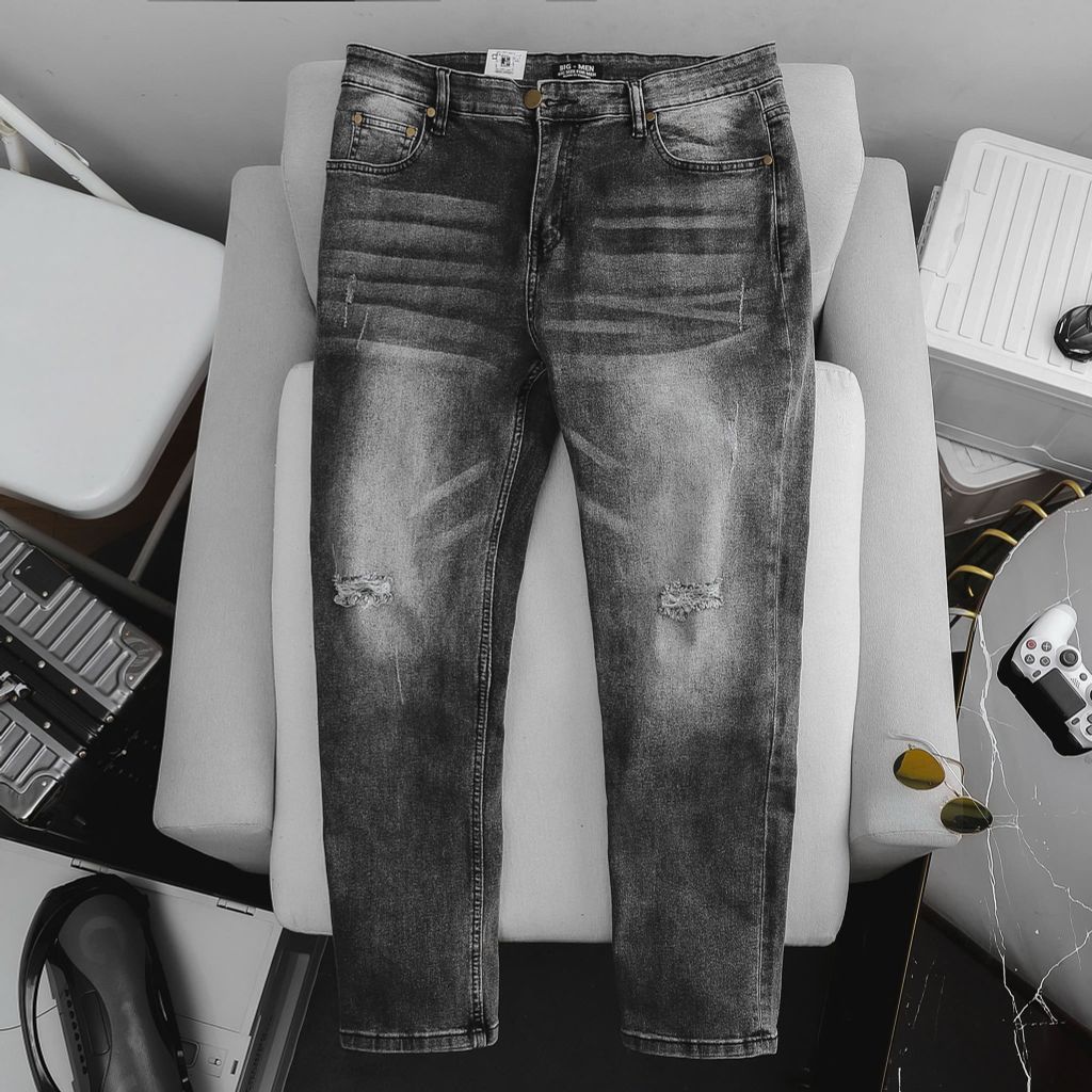 Quần jean dài màu bạc thời trang bigsize nam cỡ đại < 140kg- Mã 04 06